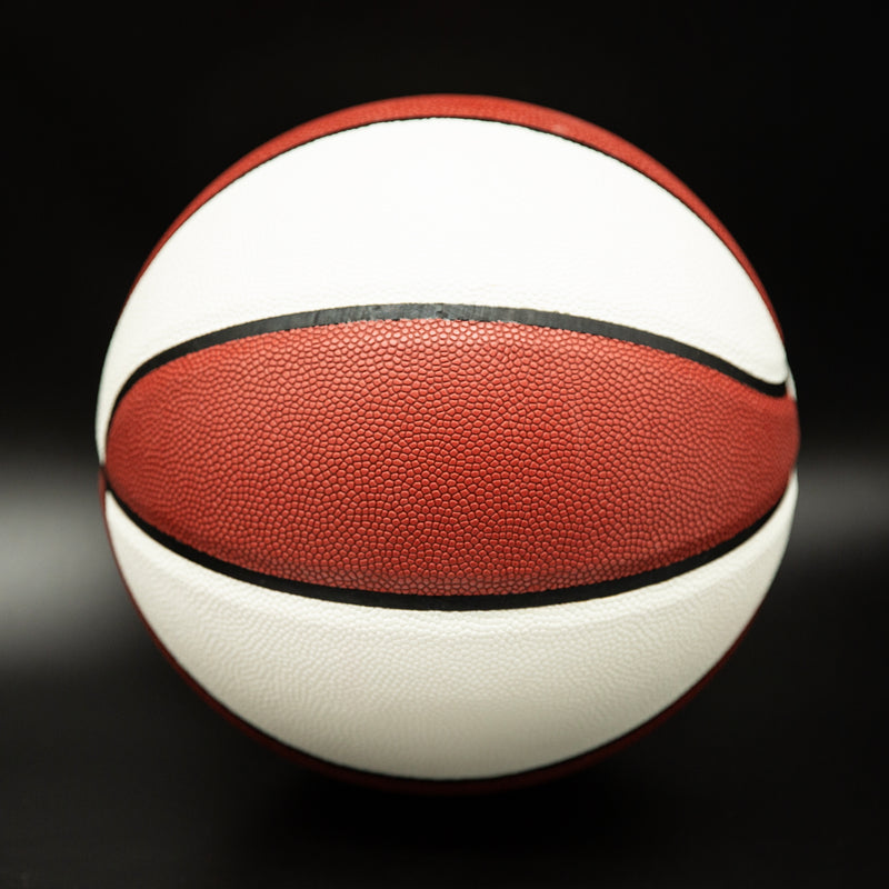 Plain Unprinted PU Basketball - White & Tan