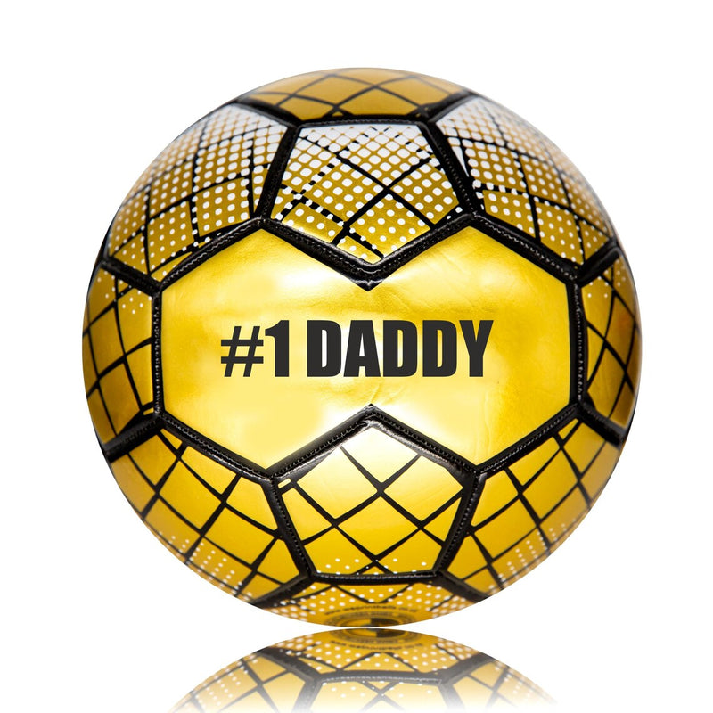 Father's Dad Football - #1 Daddy - Gold Size 5