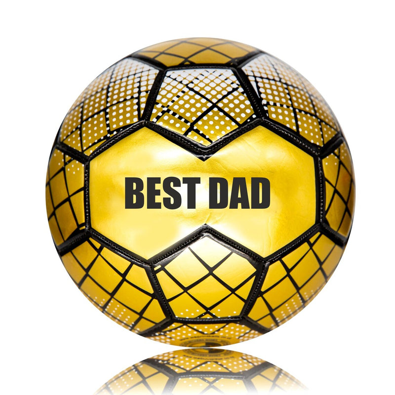 Father's Dad Football - Best Dad - Gold Size 5
