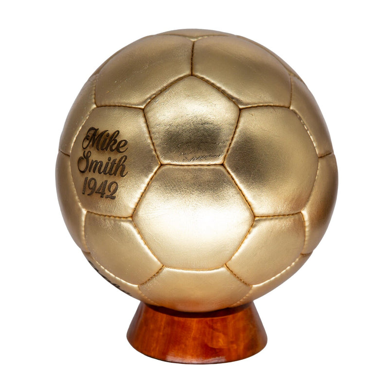 Luxury Custom Gold Foil Cowhide Leather Football - Personalised Engraved