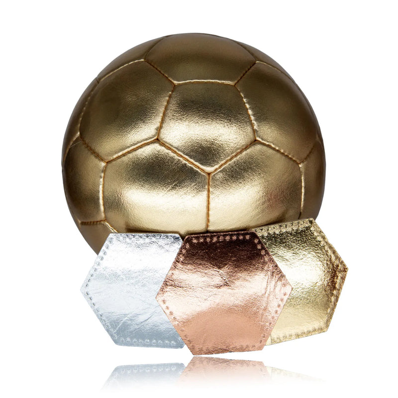 Luxury Custom Gold Foil Cowhide Leather Football
